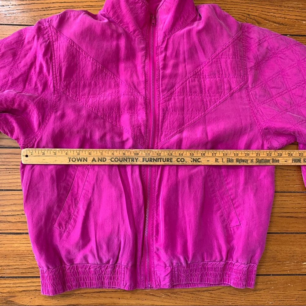 Vintage Bocoo Hot Pink 100% Silk Jacket 1980s 1990s Size Medium - Picture 4 of 15